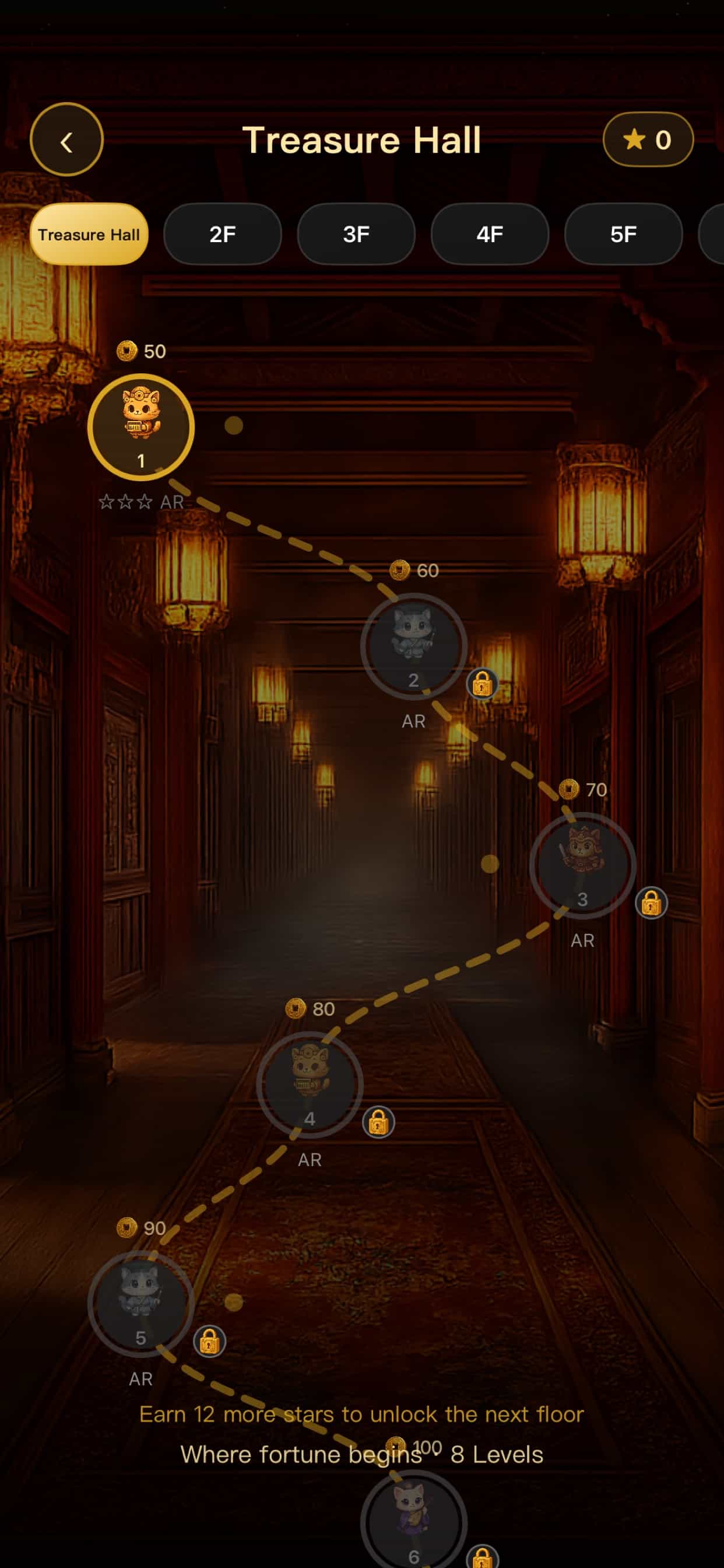 Treasure Hall level map